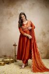 3NEW ARRIVAL VICHITRA SILK SEQUENCE CODING EMBROIDERY WORK TOP BOTTOM WITH DUPATTA FESTIVE WEAR WHOLESALE PRICE ETHNIC GARMENT (27)