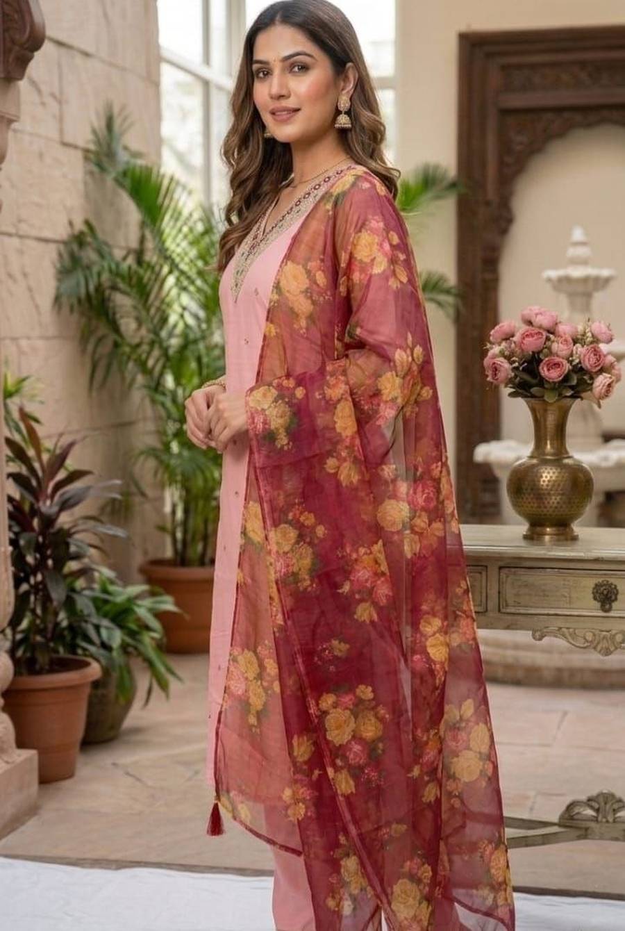 3RICH LOOK COTTON SILK EMBROIDERY WORK TOP BOTTOM WITH DUPATTA FESTIVE WEAR WHOLESALE PRICE ETHNIC GARMENT (8)