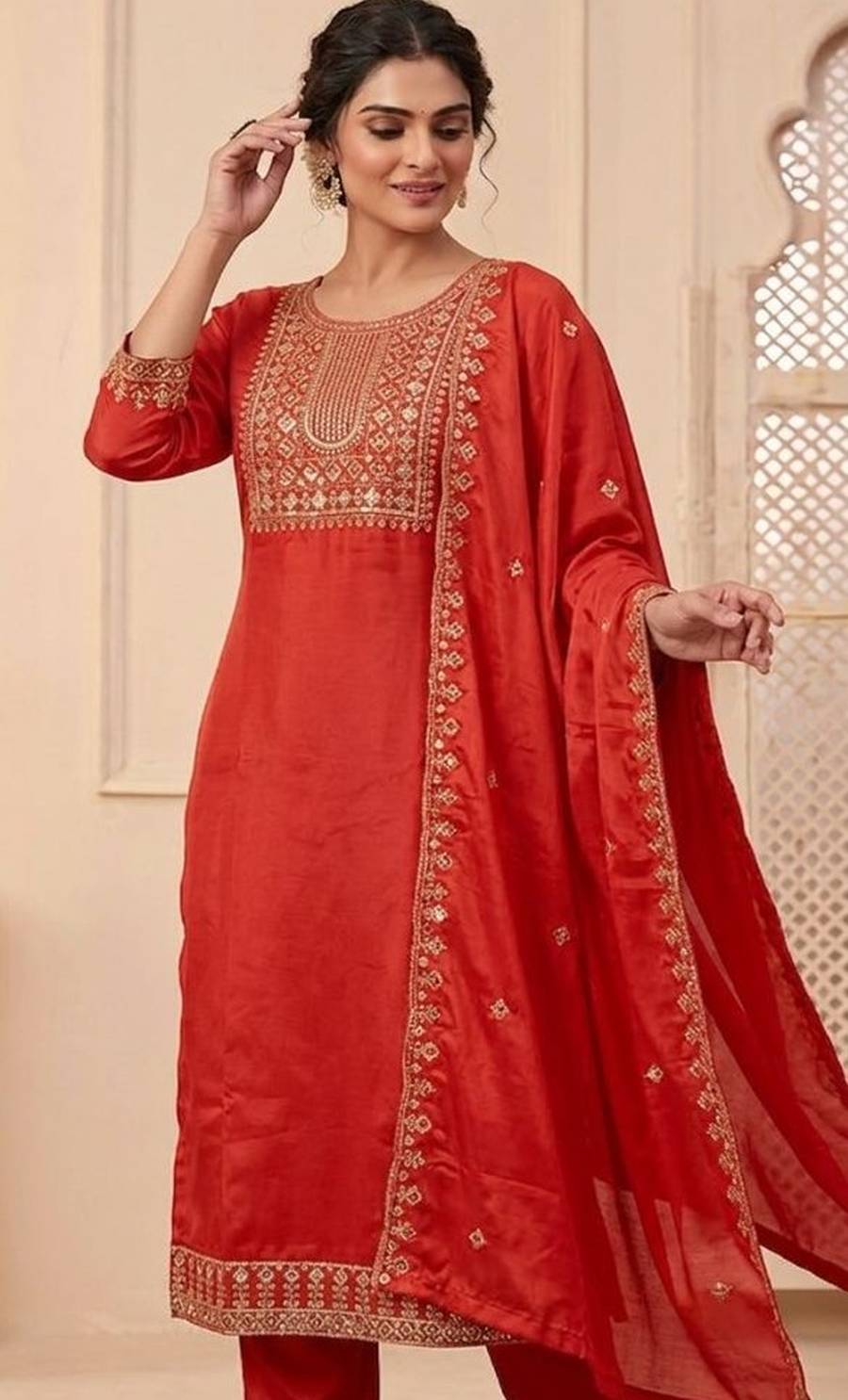 3RICH LOOK RAYON EMBROIDERY WORK TOP BOTTOM WITH DUPATTA FESTIVE WEAR WHOLESALE PRICE ETHNIC GARMENT (14)