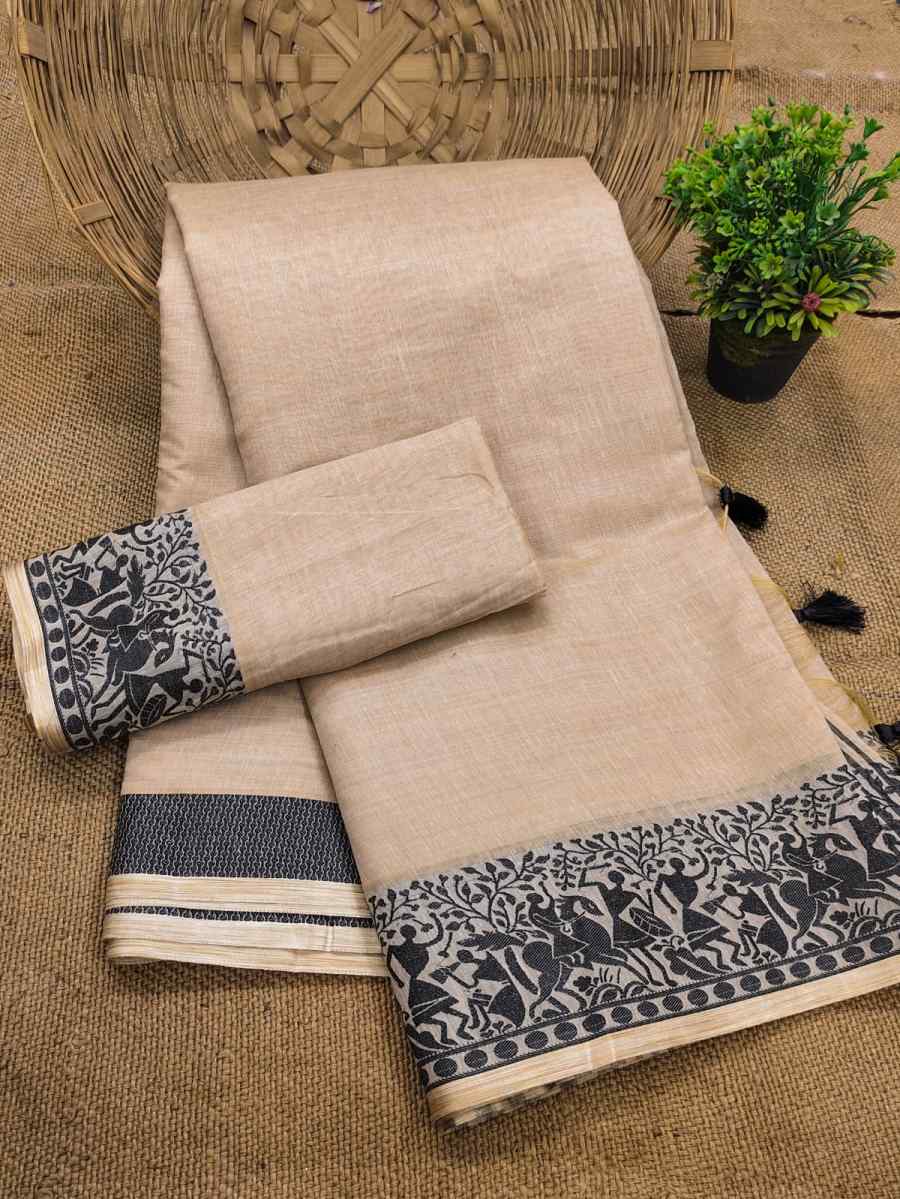 3TRADITIONAL COTTON SOFT SILK JACQUARD WEAVING BORDER WORK SAREE WITH UNSTITCHED BLOUSE FESTIVE WEAR WHOLESALE PRICE ETHNIC GARMENT (3)