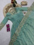 4DESIGNER FENDY SILK EMBROIDERY SEQUENCE WORK GOWN BOTTOM WITH DUPATTA WEDDING WEAR WHOLESALE PRICE ETHNIC GARMENT (19)