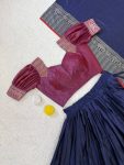 4DESIGNER SILK WOVEN WORK LEHENGA CHOLI WITH DUPATTA FESTIVE WEAR WHOLESALE PRICE ETHNIC GARMENT (2)