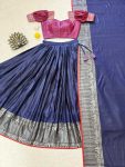 4DESIGNER SILK WOVEN WORK LEHENGA CHOLI WITH DUPATTA FESTIVE WEAR WHOLESALE PRICE ETHNIC GARMENT (2)