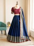 4DESIGNER SILK WOVEN WORK LEHENGA CHOLI WITH DUPATTA FESTIVE WEAR WHOLESALE PRICE ETHNIC GARMENT (2)