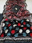 4FANCY SATIN AJARAKH PRINT WITH REAL MIRROR WORK SAREE WITH UNSTITCHED BLOUSE FESTIVE WEAR WHOLESALE PRICE ETHNIC GARMENT (11)