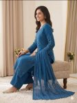4NEW ARRIVAL MUL CHANDERI HAND MIRROR WITH SEQUENCE EMBROIDERY AND CUTWORK TOP PALAZZO WITH DUPATTA FESTIVE WEAR WHOLESALE PRICE ETHNIC GARMENT (20)