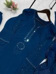 4NEW ARRIVAL MUL CHANDERI HAND MIRROR WITH SEQUENCE EMBROIDERY AND CUTWORK TOP PALAZZO WITH DUPATTA FESTIVE WEAR WHOLESALE PRICE ETHNIC GARMENT (20)