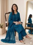 4NEW ARRIVAL MUL CHANDERI HAND MIRROR WITH SEQUENCE EMBROIDERY AND CUTWORK TOP PALAZZO WITH DUPATTA FESTIVE WEAR WHOLESALE PRICE ETHNIC GARMENT (20)