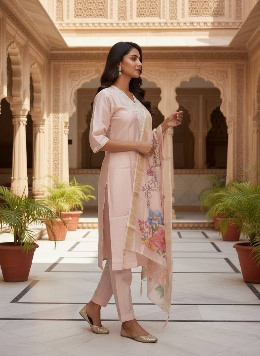 4NEW ARRIVAL ROMAN SILK EMBROIDERY WORK TOP BOTTOM WITH DUPATTA FESTIVE WEAR WHOLESALE PRICE ETHNIC GARMENT (12)
