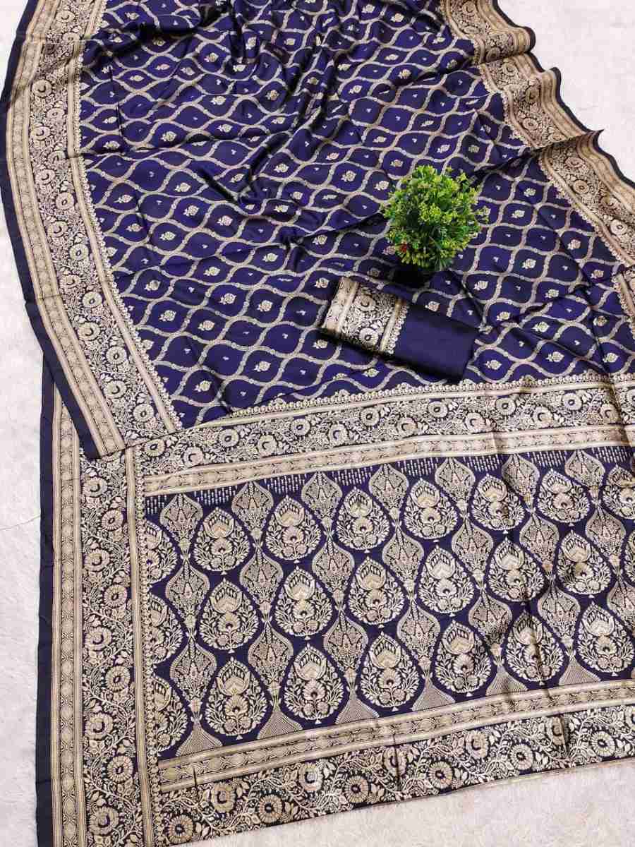 4RICH LOOK LICHI SILK WEAVING WORK SAREE WITH UNSTITCHED BLOUSE FESTIVE WEAR WHOLESALE PRICE ETHNIC GARMENT (3)