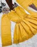 4RICH LOOK ROMAN SILK EMBROIDERY WORK GOWN BOTTOM WITH DUPATTA PARTY WEAR WHOLESALE PRICE ETHNIC GARMENT (20)