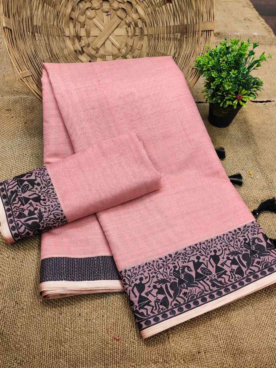 4TRADITIONAL COTTON SOFT SILK JACQUARD WEAVING BORDER WORK SAREE WITH UNSTITCHED BLOUSE FESTIVE WEAR WHOLESALE PRICE ETHNIC GARMENT (12)