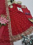 5DESIGNER FENDY SILK EMBROIDERY SEQUENCE WORK GOWN BOTTOM WITH DUPATTA WEDDING WEAR WHOLESALE PRICE ETHNIC GARMENT (35)