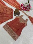 5DESIGNER FENDY SILK SEQUENCE EMBROIDERY WORK TOP PALAZZO WITH DUPATTA FESTIVE WEAR WHOLESALE PRICE ETHNIC GARMENT (17)
