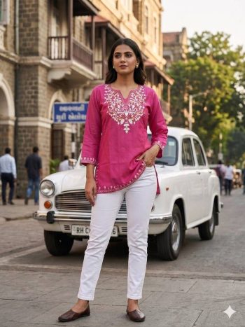 FANCY COTTON EMBROIDERY WORK TOP RANI