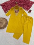 5RICH LOOK SLUB COTTON EMBROIDERY WORK TOP BOTTOM WITH DUPATTA FESTIVE WEAR WHOLESALE PRICE ETHNIC GARMENT (13)