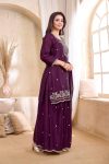 5TRENDING CHINON EMBROIDERY, SEQUENCE & CODING WORK TOP PALAZZO WITH DUPATTA FESTIVE WEAR WHOLESALE PRICE ETHNIC GARMENT (2)