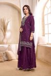 5TRENDING CHINON EMBROIDERY, SEQUENCE & CODING WORK TOP PALAZZO WITH DUPATTA FESTIVE WEAR WHOLESALE PRICE ETHNIC GARMENT (2)