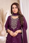 5TRENDING CHINON EMBROIDERY, SEQUENCE & CODING WORK TOP PALAZZO WITH DUPATTA FESTIVE WEAR WHOLESALE PRICE ETHNIC GARMENT (2)