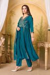 6RICH LOOK VICITRA SILK EMBROIDERY, SEQUENCE & CODING WORK TOP BOTTOM WITH DUPATTA FESTIVE WEAR WHOLESALE PRICE ETHNIC GARMENT (2)