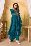 6RICH LOOK VICITRA SILK EMBROIDERY, SEQUENCE & CODING WORK TOP BOTTOM WITH DUPATTA FESTIVE WEAR WHOLESALE PRICE ETHNIC GARMENT (2)