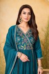 6RICH LOOK VICITRA SILK EMBROIDERY, SEQUENCE & CODING WORK TOP BOTTOM WITH DUPATTA FESTIVE WEAR WHOLESALE PRICE ETHNIC GARMENT (2)
