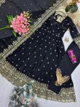 7DESIGNER FENDY SILK EMBROIDERY SEQUENCE WORK GOWN BOTTOM WITH DUPATTA WEDDING WEAR WHOLESALE PRICE ETHNIC GARMENT (8)