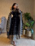 7DESIGNER FENDY SILK EMBROIDERY SEQUENCE WORK GOWN BOTTOM WITH DUPATTA WEDDING WEAR WHOLESALE PRICE ETHNIC GARMENT (8)