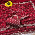 7DESIGNER SPACE SILK ORIGINAL GOLD BEADS WORK WITH CUT WORK BORDER SAREE WITH UNSTITCHED BLOUSE WITH SAME PURSE PARTY WEAR WHOLESALE PRICE ETHNIC GARMENT (18)