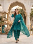 7MODERN ROMAN GLASS EMBROIDERY SEQUENCE WORK WITH FANCY CUT WORK TOP PATIYALA WITH DUPATTA FESTIVE WEAR WHOLESALE PRICE ETHNIC GARMENT (15)