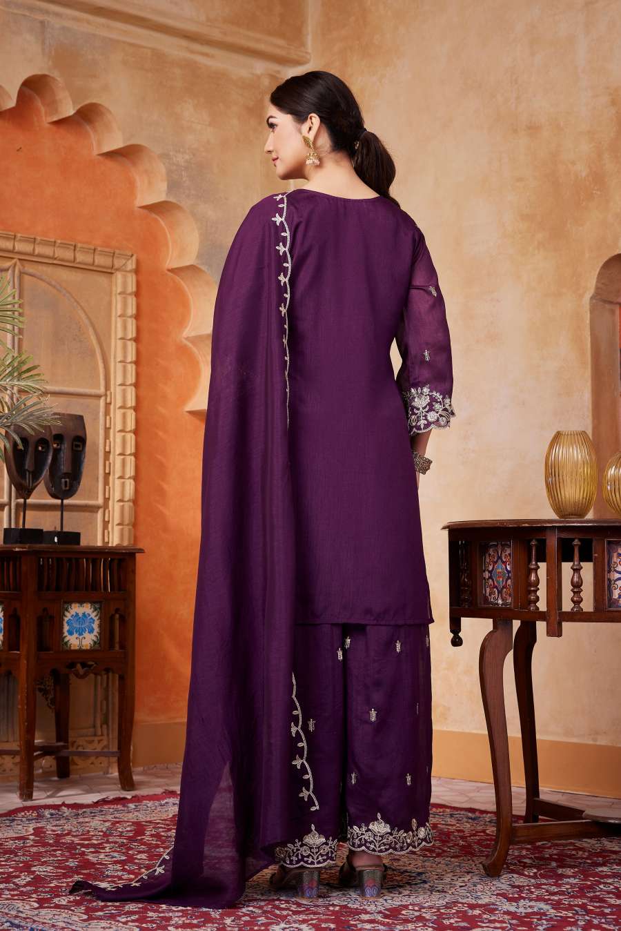 7MODERN VICHITRA SILK EMBROIDERY, SEQUENCE & CODING WORK TOP PALAZZO WITH DUPATTA FESTIVE WEAR WHOLESLALE PRICE ETHNIC GARMENT (4)