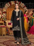 TRENDING RAYON REAL MIRROR WITH EMBROIDERY WORK TOP PALAZZO WITH DUPATTA BLACK