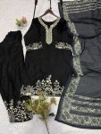 7TRENDING RAYON REAL MIRROR WITH EMBROIDERY WORK TOP PALAZZO WITH DUPATTA FESTIVE WEAR WHOLESALE PRICE ETHNIC GARMENT (15)