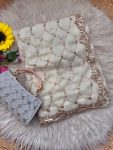 8DESIGNER SPACE SILK ORIGINAL GOLD BEADS WORK WITH CUT WORK BORDER SAREE WITH UNSTITCHED BLOUSE WITH SAME PURSE PARTY WEAR WHOLESALE PRICE ETHNIC GARMENT (16)