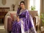 8MODERN SILK FLOWERS AND MINA & ZARI WEAVING BORDER WORK SAREE WITH UNSTITCHED BLOUSE FESTIVE WEAR WHOLESALE PRICE ETHNIC GARMENT (13)