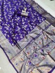 8MODERN SILK FLOWERS AND MINA & ZARI WEAVING BORDER WORK SAREE WITH UNSTITCHED BLOUSE FESTIVE WEAR WHOLESALE PRICE ETHNIC GARMENT (13)