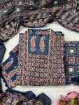 8NEW ARRIVAL COTTON JAIPURI BAGRU PRINT WITH MIRROR WORK TOP BOTTOM WITH DUPATTA FESTIVE WEAR WHOLESALE PRICE ETHNIC GARMENT (20)