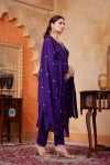 8NEW ARRIVAL VICHITRA SILK EMBROIDERY, SEQUENCE & CODING WORK TOP BOTTOM WITH DUPATTA FESTIVE WEAR WHOLESALE PRICE ETHNIC GARMENT (2)