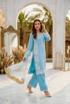 9DESIGNER NATURAL SILK EMBROIDRY WORK WITH HEAVY PERAL MOTI HAND WORK TOP PALAZZO WITH DUPATTA FESTIVE WEAR WHOLESALE PRICE ETHNIC GARMENT (12)