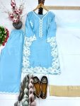 9DESIGNER NATURAL SILK EMBROIDRY WORK WITH HEAVY PERAL MOTI HAND WORK TOP PALAZZO WITH DUPATTA FESTIVE WEAR WHOLESALE PRICE ETHNIC GARMENT (12)