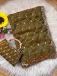 9DESIGNER SPACE SILK ORIGINAL GOLD BEADS WORK WITH CUT WORK BORDER SAREE WITH UNSTITCHED BLOUSE WITH SAME PURSE PARTY WEAR WHOLESALE PRICE ETHNIC GARMENT (24)