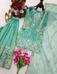 9MODERN ORGANZA TWIN NET EMBROIDERY 5 MM SEQUENCE WORK TOP PALAZZO WITH DUPATTA FESTIVE WEAR WHOLESALE PRICE ETHNIC GARMENT (12)