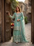 9MODERN ORGANZA TWIN NET EMBROIDERY 5 MM SEQUENCE WORK TOP PALAZZO WITH DUPATTA FESTIVE WEAR WHOLESALE PRICE ETHNIC GARMENT (12)