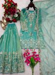 9MODERN ORGANZA TWIN NET EMBROIDERY 5 MM SEQUENCE WORK TOP PALAZZO WITH DUPATTA FESTIVE WEAR WHOLESALE PRICE ETHNIC GARMENT (12)