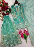9MODERN ORGANZA TWIN NET EMBROIDERY 5 MM SEQUENCE WORK TOP PALAZZO WITH DUPATTA FESTIVE WEAR WHOLESALE PRICE ETHNIC GARMENT (12)