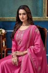 9NEW ARRIVAL VICHITRA SILK EMBROIDERY, SEQUENCE & CODING WORK TOP BOTTOM WITH DUPATTA FESTIVE WEAR WHOLESALE PRICE ETHNIC GARMENT (8)