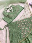 ATTRACTIVE CHINON EMBROIDERY SEQUENCE BUTTA WORK LEHENGA SAREE WITH STITCHED BLOUSE PARTY WEAR WHOLESALE PRICE ETHNIC GARMENT (2)