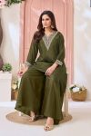 ATTRACTIVE CHINON EMBROIDERY, SEQUENCE & CODING WORK TOP PALAZZO SET PARTY WEAR WHOLESALE PRICE ETHNIC GARMENT (8)