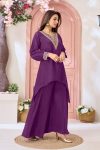 ATTRACTIVE CHINON EMBROIDERY, SEQUENCE & CODING WORK TOP PALAZZO SET PARTY WEAR WHOLESALE PRICE ETHNIC GARMENT (26)