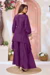 ATTRACTIVE CHINON EMBROIDERY, SEQUENCE & CODING WORK TOP PALAZZO SET PARTY WEAR WHOLESALE PRICE ETHNIC GARMENT (26)